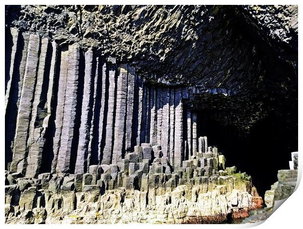 Enchanting Echoes of Fingal's Cave Print by Sandy Young