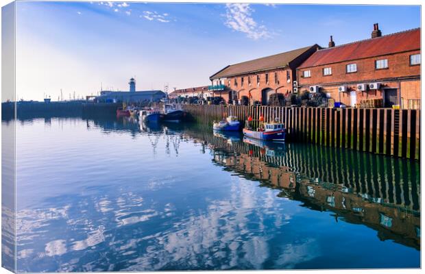 Scarborough Harbour Reflections Canvas Print by Tim Hill