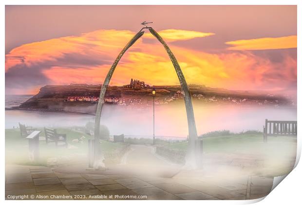 Whale Bone Arch Whitby Print by Alison Chambers