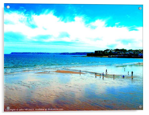 Tranquil Paignton Beach at Low Tide Acrylic by john hill