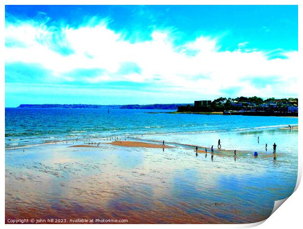 Tranquil Paignton Beach at Low Tide Print by john hill