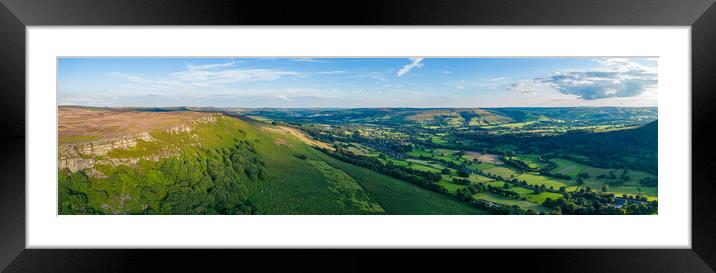 A View across Bamford Edge Framed Mounted Print by Apollo Aerial Photography