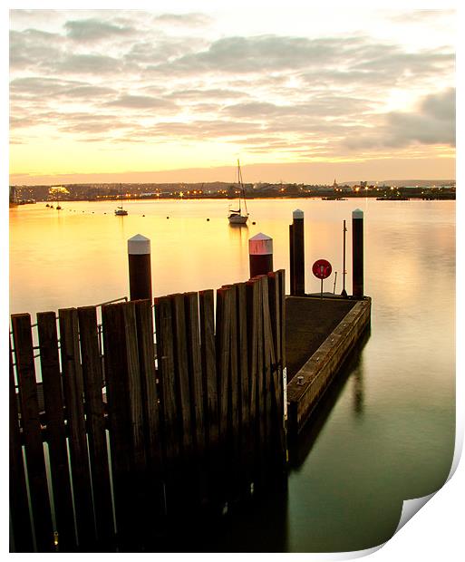 River Medway Landing Stage Print by Dawn O'Connor