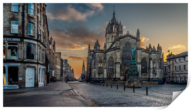 St Giles' Cathedral Edinburgh Royal Mile Print by John Frid