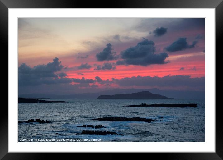 Last Sunset Rays Framed Mounted Print by Kasia Design