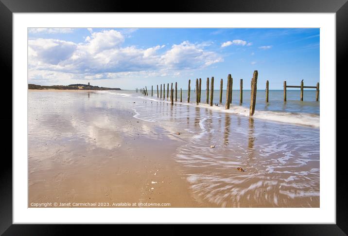 Turning Tides at Happisburgh Beach Framed Mounted Print by Janet Carmichael