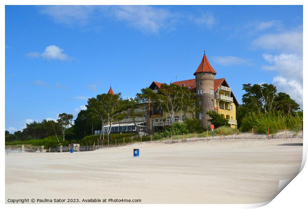 Castle on the beach. Leba beach, Poland Print by Paulina Sator