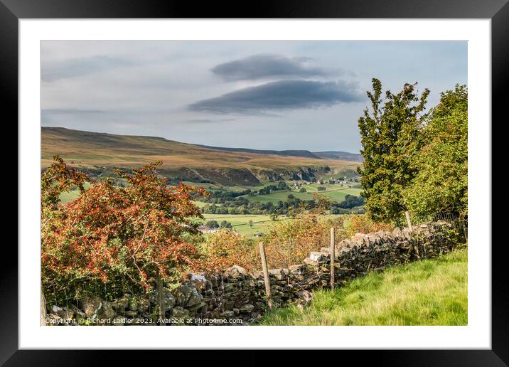 A Touch of Autumn on Middle Side, Teesdale Framed Mounted Print by Richard Laidler