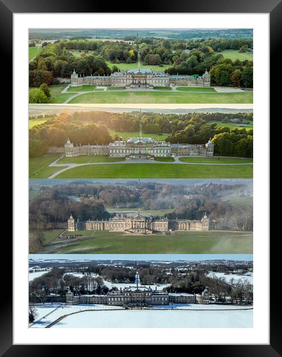 Wentworth Woodhouse Through The Seasons Framed Mounted Print by Apollo Aerial Photography
