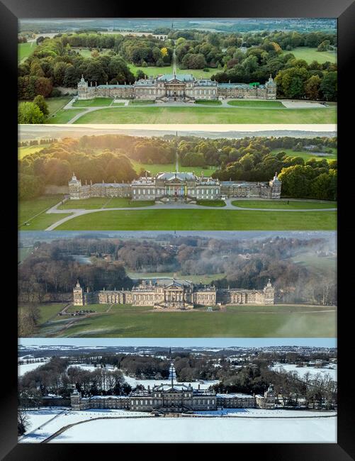 Wentworth Woodhouse Through The Seasons Framed Print by Apollo Aerial Photography