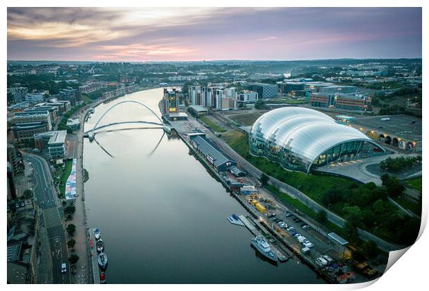 Newcastle Tyne View Print by Apollo Aerial Photography