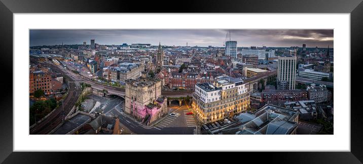 The City of Newcastle Framed Mounted Print by Apollo Aerial Photography