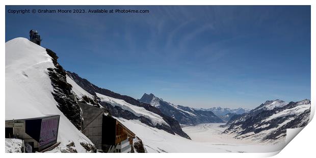 Jungfraujoch and Aletsch Glacier Print by Graham Moore