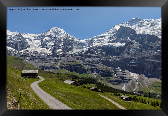 Monch Jungfrau and Jungfraujoch Framed Print by Graham Moore