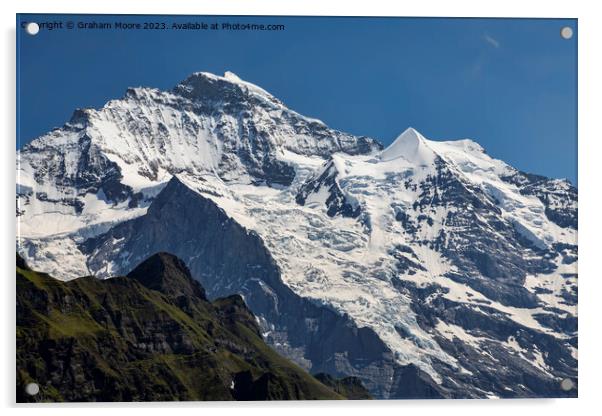 Jungfrau and Silberhorn Acrylic by Graham Moore