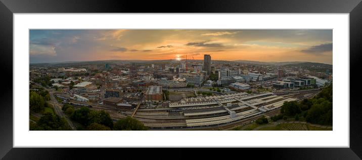Sheffield Sunset Panorama Framed Mounted Print by Apollo Aerial Photography