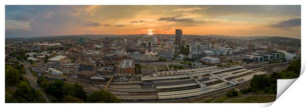 Sheffield Sunset Panorama Print by Apollo Aerial Photography