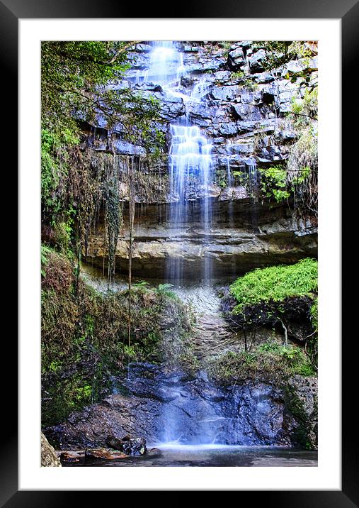 Tranquil Waterfall Framed Mounted Print by Clare FitzGerald