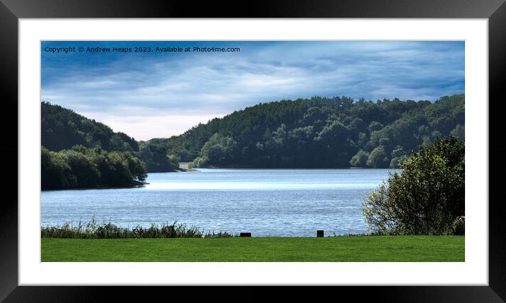 Tittesworth reservoir from the river Churnet.     Framed Mounted Print by Andrew Heaps