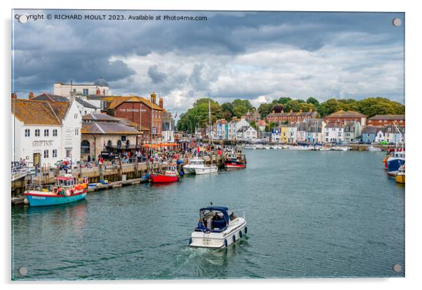 Weymouth Harbour in Dorset Acrylic by RICHARD MOULT