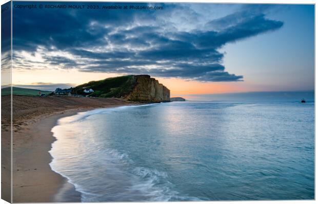 West Bay Dorset at Sunrise Canvas Print by RICHARD MOULT