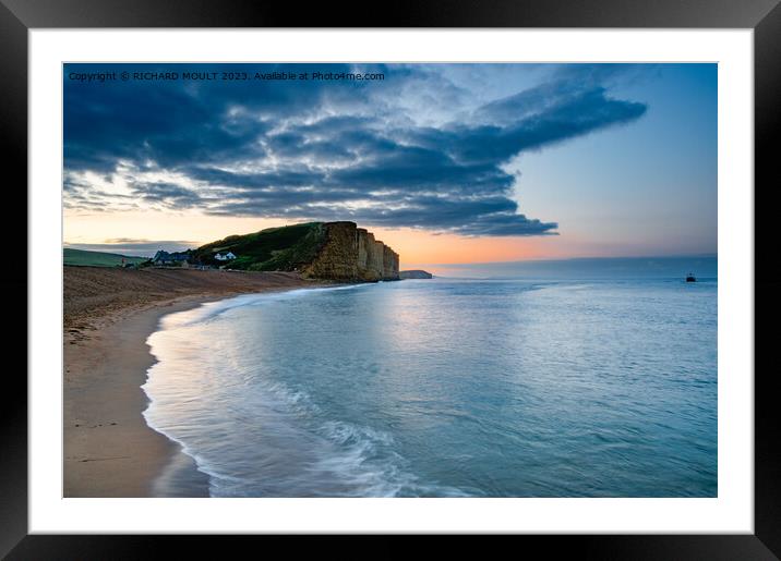 West Bay Dorset at Sunrise Framed Mounted Print by RICHARD MOULT