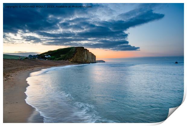 West Bay Dorset at Sunrise Print by RICHARD MOULT