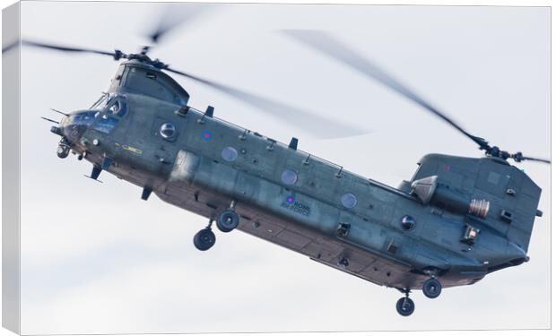 Chinook HC.4/6A in the hover Canvas Print by Jason Wells