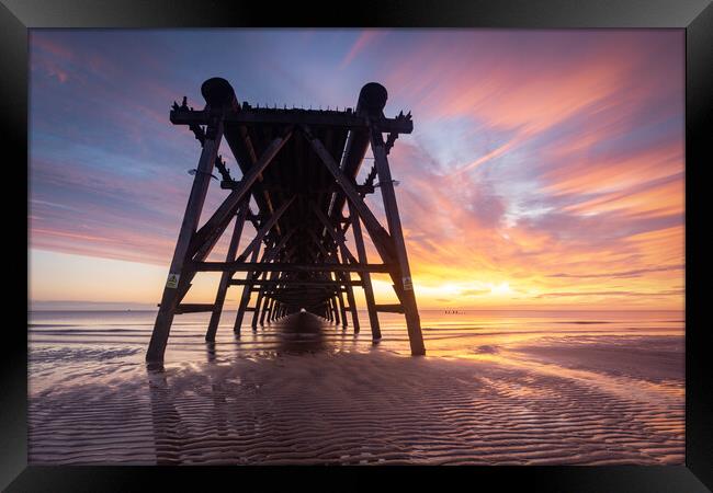 Steetley pier Sunrise Framed Print by Kevin Winter