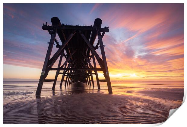 Steetley pier Sunrise Print by Kevin Winter