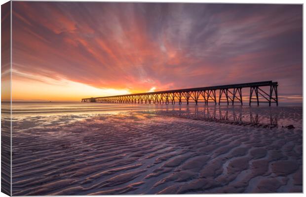 Steetley pier Sunrise Canvas Print by Kevin Winter