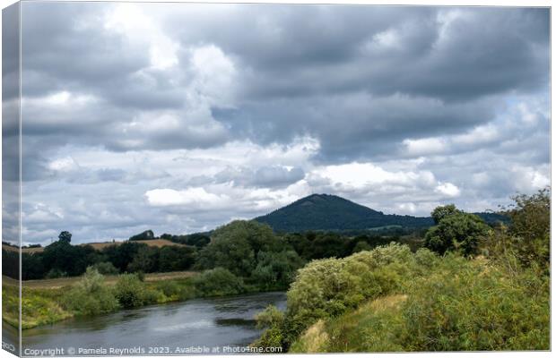 Wrekin Hill with the River Severn Canvas Print by Pamela Reynolds