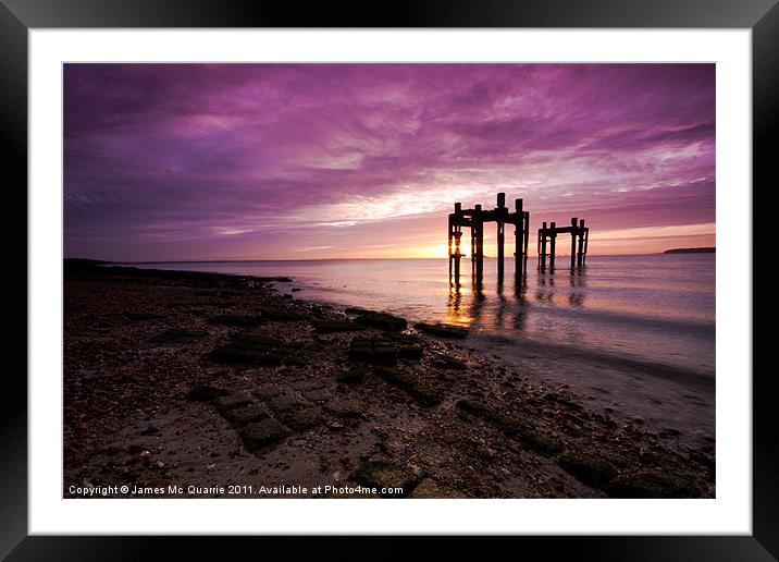 Lepe Beach (The Dolphins) Framed Mounted Print by James Mc Quarrie