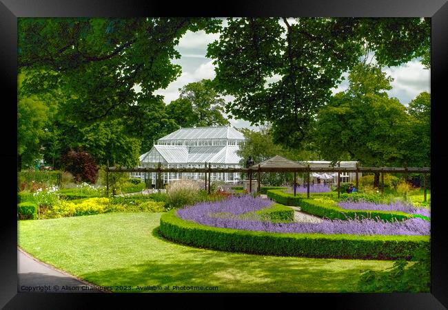 Greenhead Park in Huddersfield  Framed Print by Alison Chambers