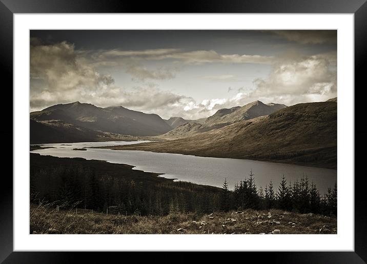 Highland view Loch Loyne aged Framed Mounted Print by Gary Eason