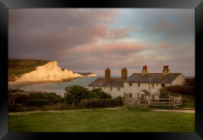 Seven Sisters Coastguard Cottages Framed Print by Phil Clements