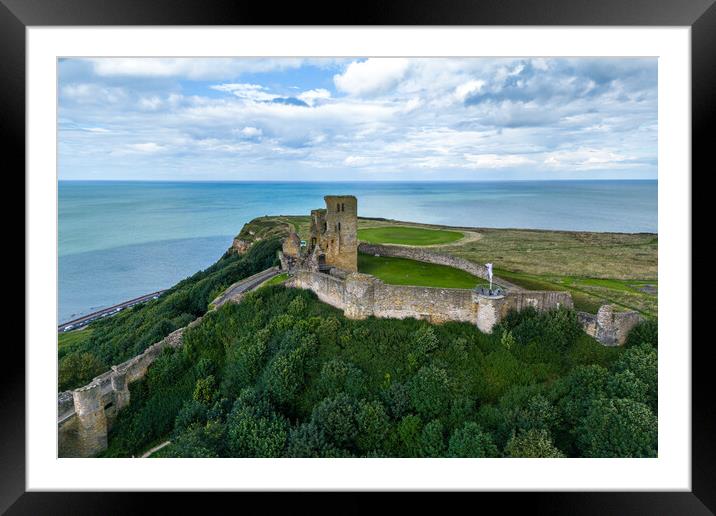 Scarborough Castle Framed Mounted Print by Apollo Aerial Photography