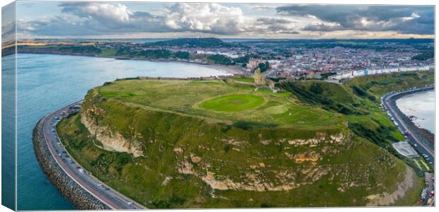 Scarborough By Drone Canvas Print by Apollo Aerial Photography