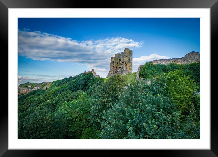 Scarborough Castle Framed Mounted Print by Apollo Aerial Photography