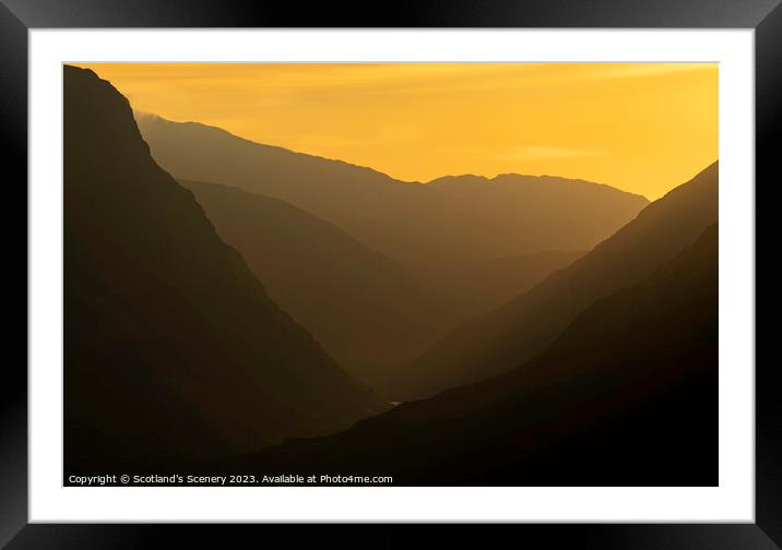 Glencoe sunset, Scotland. Framed Mounted Print by Scotland's Scenery