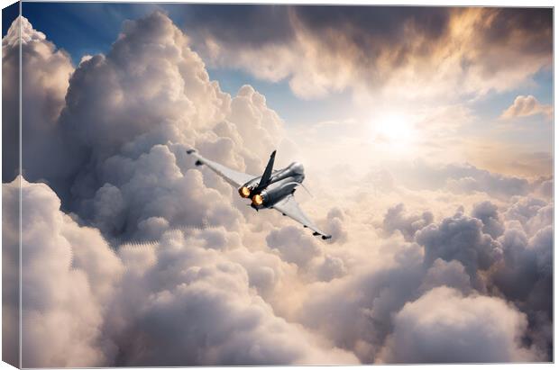 Eurofighter Typhoon In The Clouds Canvas Print by J Biggadike