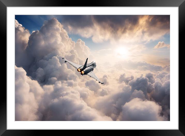 Eurofighter Typhoon In The Clouds Framed Mounted Print by J Biggadike