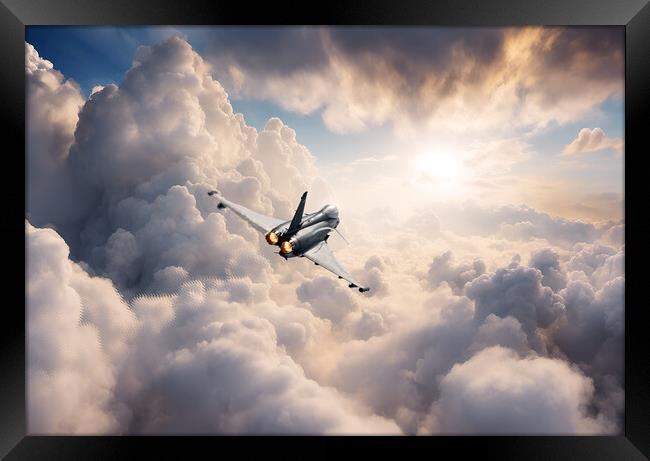 Eurofighter Typhoon In The Clouds Framed Print by J Biggadike