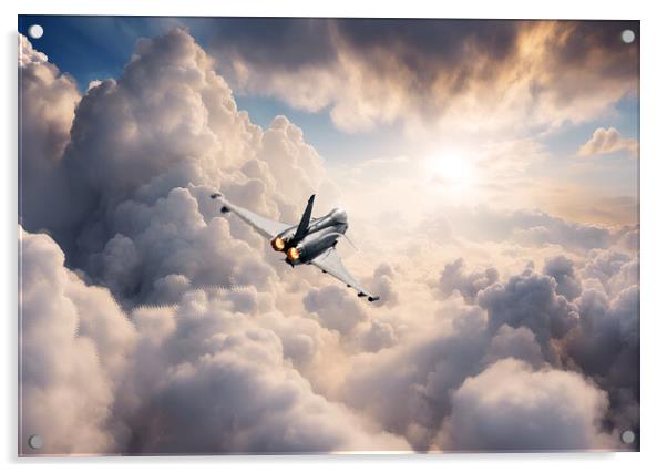 Eurofighter Typhoon In The Clouds Acrylic by J Biggadike