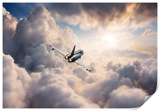 Eurofighter Typhoon In The Clouds Print by J Biggadike