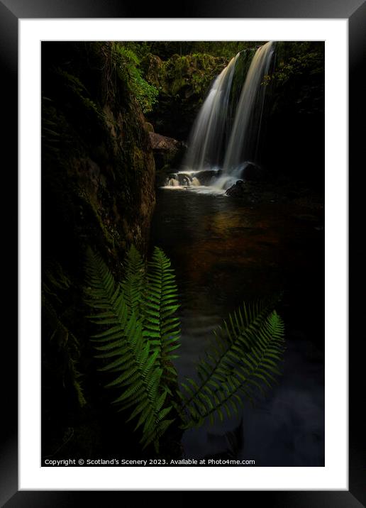 Campsie glen waterfalls. Framed Mounted Print by Scotland's Scenery