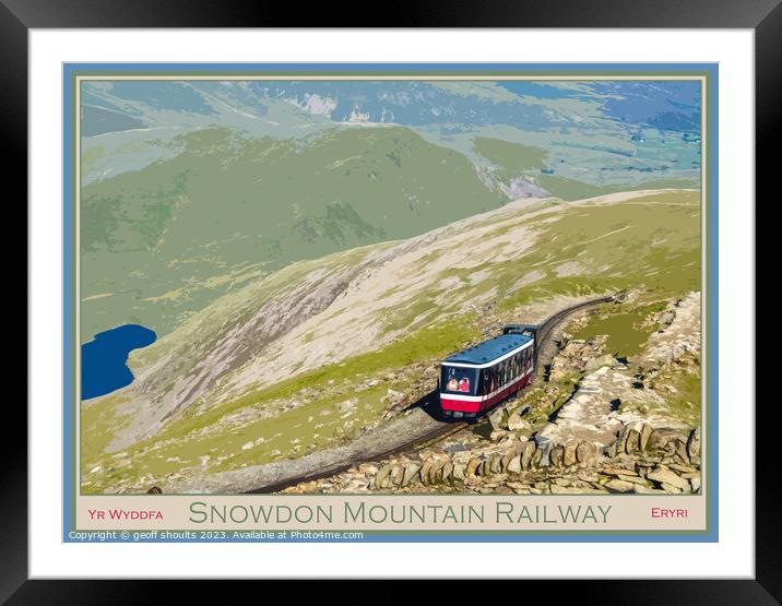 Snowdon Mountain Railway Framed Mounted Print by geoff shoults