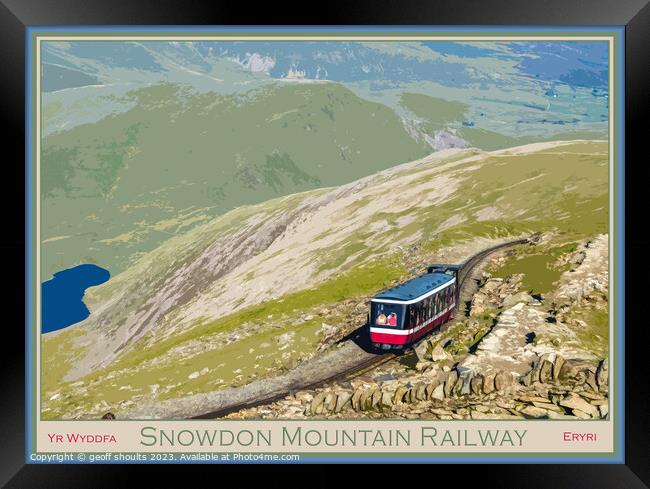 Snowdon Mountain Railway Framed Print by geoff shoults