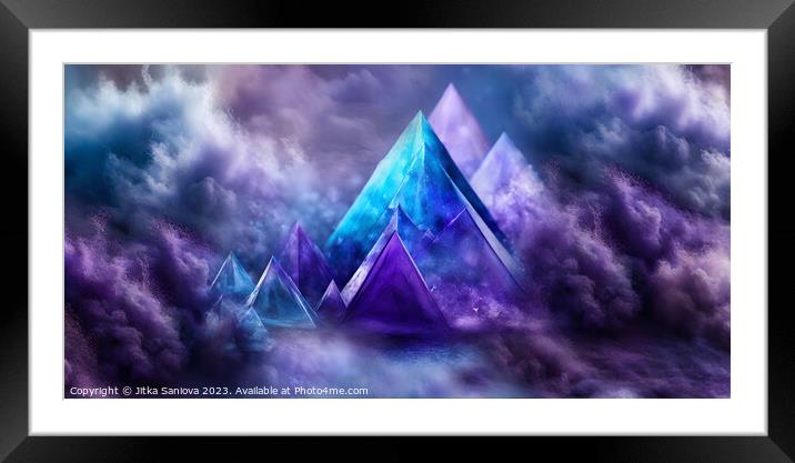 Mystical pyramids Framed Mounted Print by Jitka Saniova