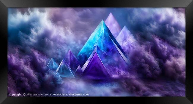Mystical pyramids Framed Print by Jitka Saniova